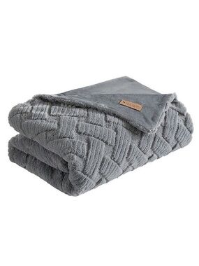 NEW Koolaburra by UGG Crystelle Faux Fur Throw in Wild Dove 50"x70" Cold Weather